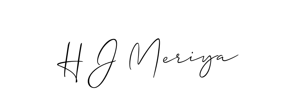 Check out images of Autograph of H J Meriya name. Actor H J Meriya Signature Style. Allison_Script is a professional sign style online. H J Meriya signature style 2 images and pictures png