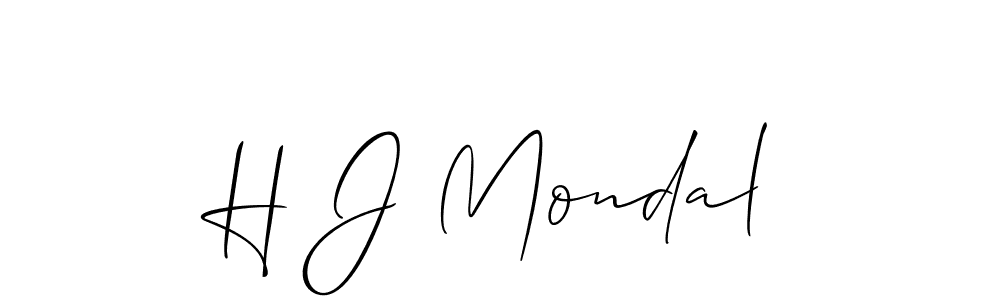 Make a beautiful signature design for name H J Mondal. With this signature (Allison_Script) style, you can create a handwritten signature for free. H J Mondal signature style 2 images and pictures png