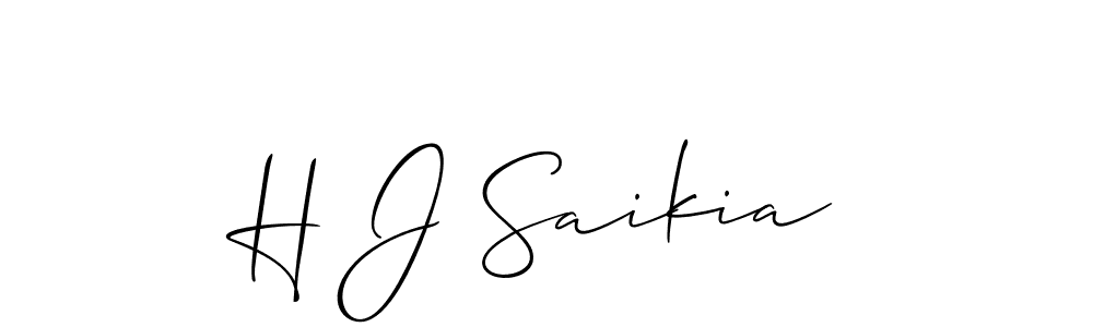 How to make H J Saikia name signature. Use Allison_Script style for creating short signs online. This is the latest handwritten sign. H J Saikia signature style 2 images and pictures png