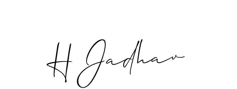 Make a beautiful signature design for name H Jadhav. Use this online signature maker to create a handwritten signature for free. H Jadhav signature style 2 images and pictures png