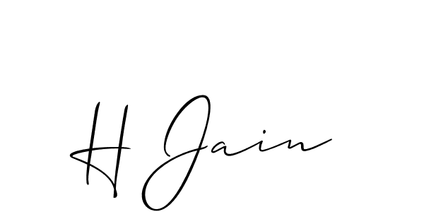 Design your own signature with our free online signature maker. With this signature software, you can create a handwritten (Allison_Script) signature for name H Jain. H Jain signature style 2 images and pictures png