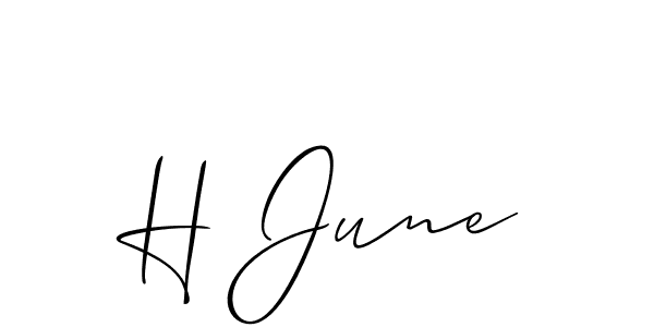 This is the best signature style for the H June name. Also you like these signature font (Allison_Script). Mix name signature. H June signature style 2 images and pictures png