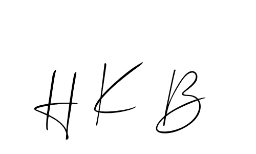 The best way (Allison_Script) to make a short signature is to pick only two or three words in your name. The name H K B include a total of six letters. For converting this name. H K B signature style 2 images and pictures png