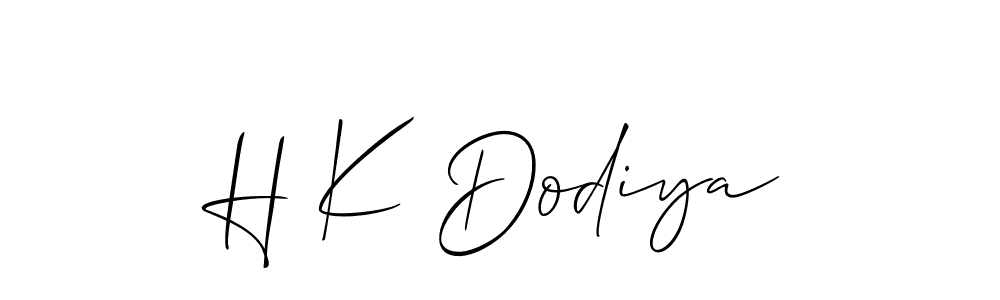 Create a beautiful signature design for name H K Dodiya. With this signature (Allison_Script) fonts, you can make a handwritten signature for free. H K Dodiya signature style 2 images and pictures png