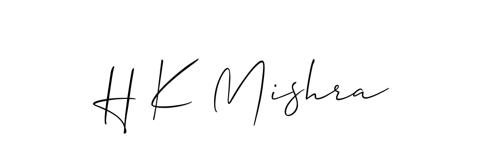 if you are searching for the best signature style for your name H K Mishra. so please give up your signature search. here we have designed multiple signature styles  using Allison_Script. H K Mishra signature style 2 images and pictures png