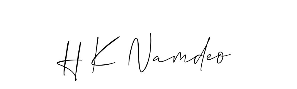 Design your own signature with our free online signature maker. With this signature software, you can create a handwritten (Allison_Script) signature for name H K Namdeo. H K Namdeo signature style 2 images and pictures png