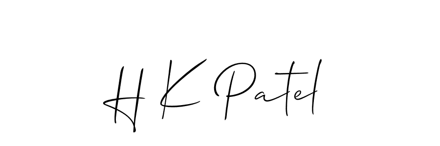 How to Draw H K Patel signature style? Allison_Script is a latest design signature styles for name H K Patel. H K Patel signature style 2 images and pictures png