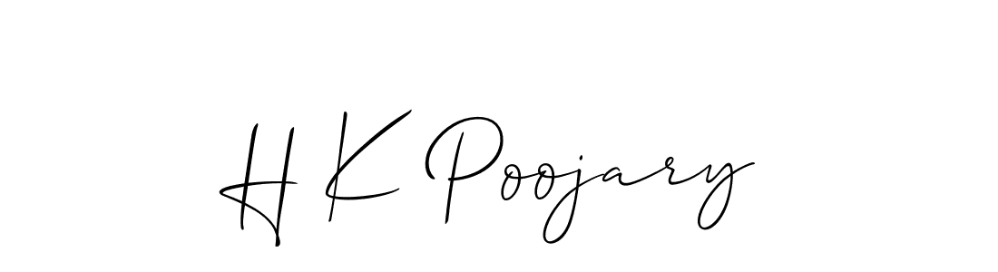 Also we have H K Poojary name is the best signature style. Create professional handwritten signature collection using Allison_Script autograph style. H K Poojary signature style 2 images and pictures png