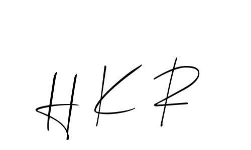 How to make H K R signature? Allison_Script is a professional autograph style. Create handwritten signature for H K R name. H K R signature style 2 images and pictures png