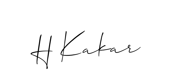 You should practise on your own different ways (Allison_Script) to write your name (H Kakar) in signature. don't let someone else do it for you. H Kakar signature style 2 images and pictures png