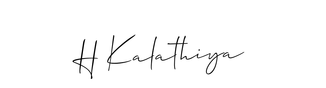 Create a beautiful signature design for name H Kalathiya. With this signature (Allison_Script) fonts, you can make a handwritten signature for free. H Kalathiya signature style 2 images and pictures png