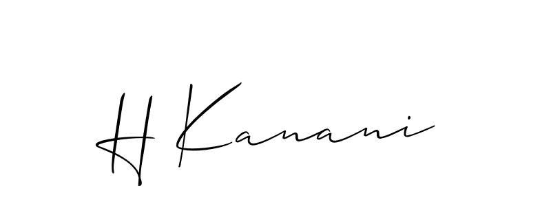 Also we have H Kanani name is the best signature style. Create professional handwritten signature collection using Allison_Script autograph style. H Kanani signature style 2 images and pictures png