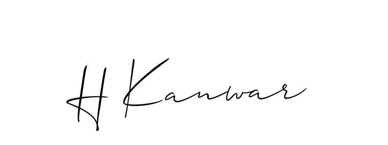 Best and Professional Signature Style for H Kanwar. Allison_Script Best Signature Style Collection. H Kanwar signature style 2 images and pictures png