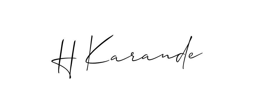 Once you've used our free online signature maker to create your best signature Allison_Script style, it's time to enjoy all of the benefits that H Karande name signing documents. H Karande signature style 2 images and pictures png