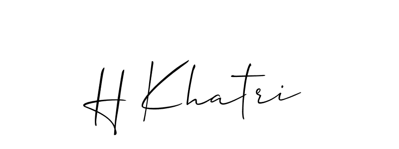 How to make H Khatri name signature. Use Allison_Script style for creating short signs online. This is the latest handwritten sign. H Khatri signature style 2 images and pictures png