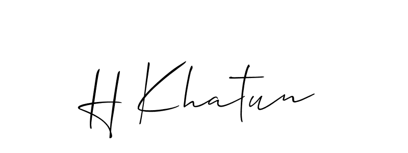 You can use this online signature creator to create a handwritten signature for the name H Khatun. This is the best online autograph maker. H Khatun signature style 2 images and pictures png