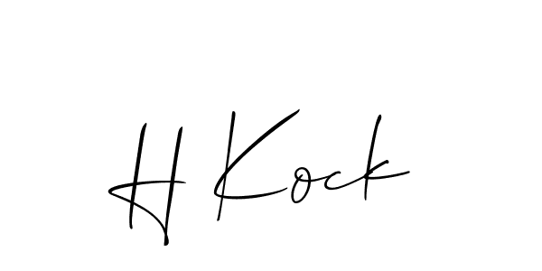 The best way (Allison_Script) to make a short signature is to pick only two or three words in your name. The name H Kock include a total of six letters. For converting this name. H Kock signature style 2 images and pictures png