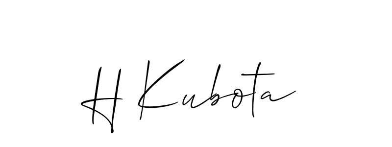 Also You can easily find your signature by using the search form. We will create H Kubota name handwritten signature images for you free of cost using Allison_Script sign style. H Kubota signature style 2 images and pictures png