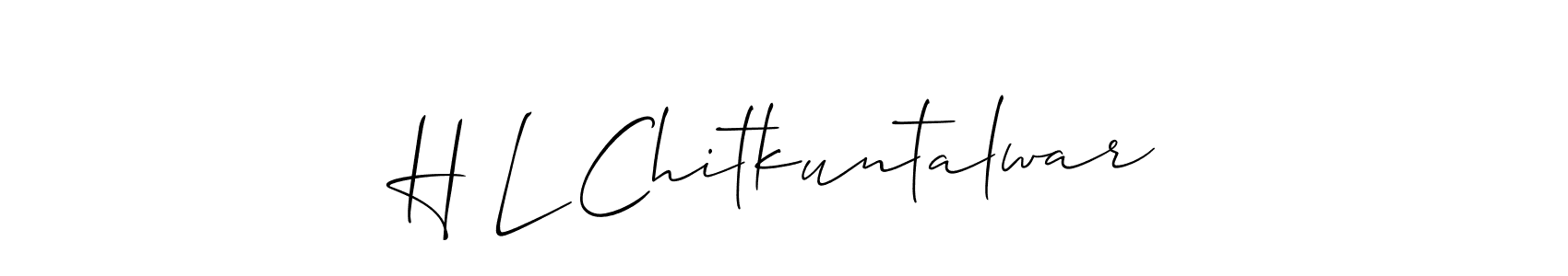 How to Draw H L Chitkuntalwar signature style? Allison_Script is a latest design signature styles for name H L Chitkuntalwar. H L Chitkuntalwar signature style 2 images and pictures png