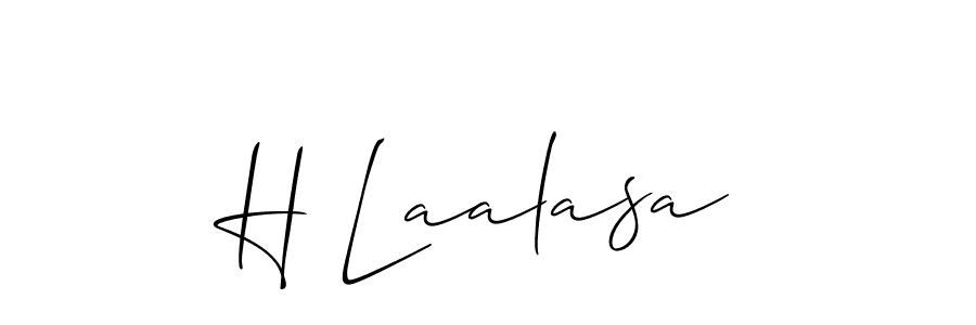 The best way (Allison_Script) to make a short signature is to pick only two or three words in your name. The name H Laalasa include a total of six letters. For converting this name. H Laalasa signature style 2 images and pictures png