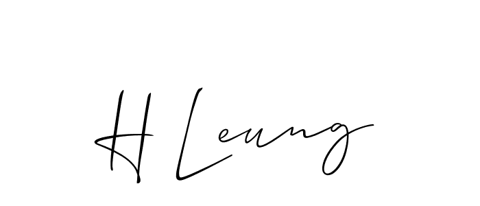 Make a beautiful signature design for name H Leung. With this signature (Allison_Script) style, you can create a handwritten signature for free. H Leung signature style 2 images and pictures png