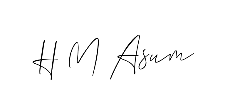 Make a beautiful signature design for name H M Asum. With this signature (Allison_Script) style, you can create a handwritten signature for free. H M Asum signature style 2 images and pictures png