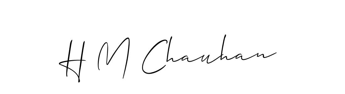 if you are searching for the best signature style for your name H M Chauhan. so please give up your signature search. here we have designed multiple signature styles  using Allison_Script. H M Chauhan signature style 2 images and pictures png