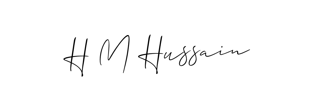 The best way (Allison_Script) to make a short signature is to pick only two or three words in your name. The name H M Hussain include a total of six letters. For converting this name. H M Hussain signature style 2 images and pictures png