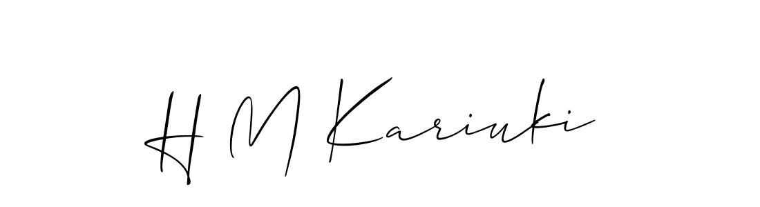 How to make H M Kariuki name signature. Use Allison_Script style for creating short signs online. This is the latest handwritten sign. H M Kariuki signature style 2 images and pictures png