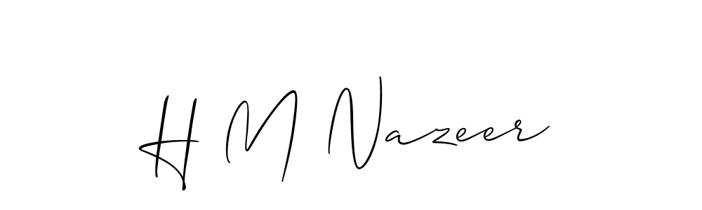 Also we have H M Nazeer name is the best signature style. Create professional handwritten signature collection using Allison_Script autograph style. H M Nazeer signature style 2 images and pictures png