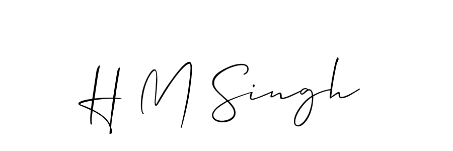 Also You can easily find your signature by using the search form. We will create H M Singh name handwritten signature images for you free of cost using Allison_Script sign style. H M Singh signature style 2 images and pictures png