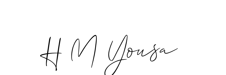 How to make H M Yousa name signature. Use Allison_Script style for creating short signs online. This is the latest handwritten sign. H M Yousa signature style 2 images and pictures png