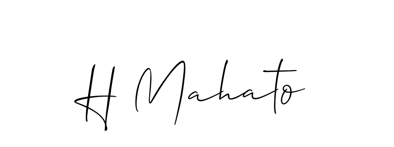 Design your own signature with our free online signature maker. With this signature software, you can create a handwritten (Allison_Script) signature for name H Mahato. H Mahato signature style 2 images and pictures png