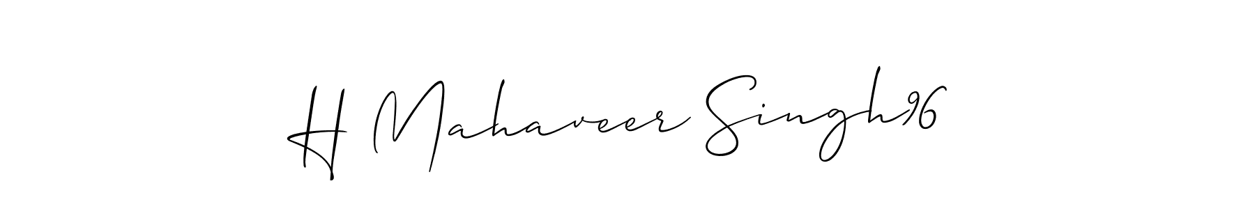 Also we have H Mahaveer Singh96 name is the best signature style. Create professional handwritten signature collection using Allison_Script autograph style. H Mahaveer Singh96 signature style 2 images and pictures png