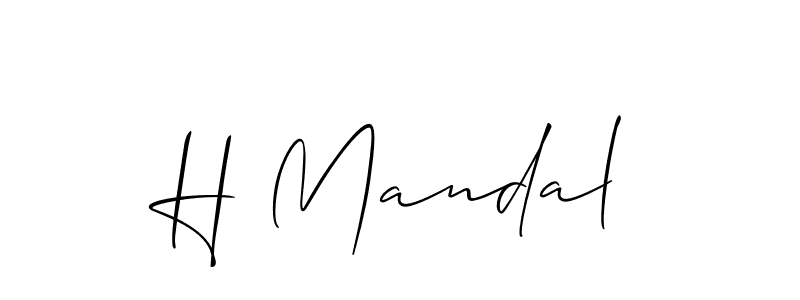 Also You can easily find your signature by using the search form. We will create H Mandal name handwritten signature images for you free of cost using Allison_Script sign style. H Mandal signature style 2 images and pictures png