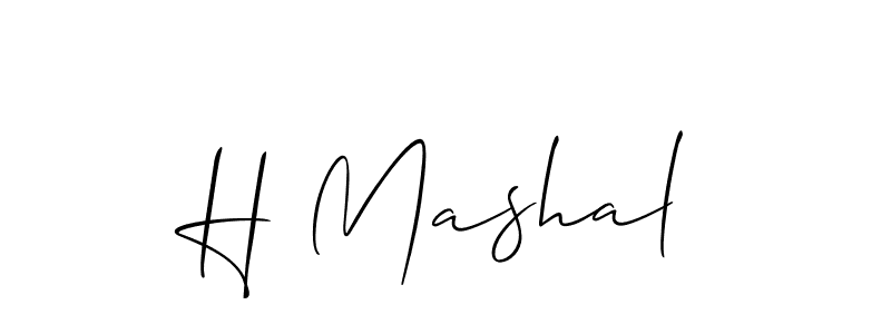 if you are searching for the best signature style for your name H Mashal. so please give up your signature search. here we have designed multiple signature styles  using Allison_Script. H Mashal signature style 2 images and pictures png