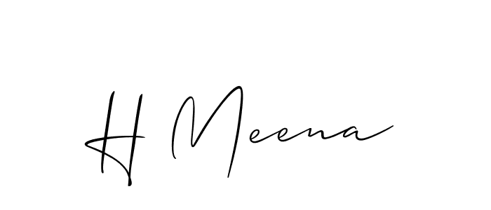 Allison_Script is a professional signature style that is perfect for those who want to add a touch of class to their signature. It is also a great choice for those who want to make their signature more unique. Get H Meena name to fancy signature for free. H Meena signature style 2 images and pictures png