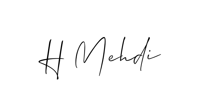 Also You can easily find your signature by using the search form. We will create H Mehdi name handwritten signature images for you free of cost using Allison_Script sign style. H Mehdi signature style 2 images and pictures png