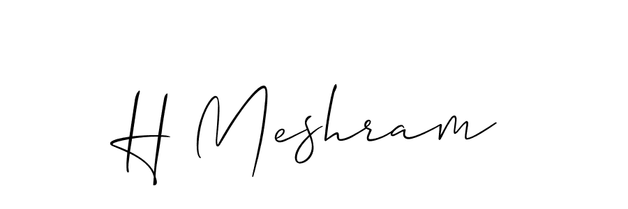 Use a signature maker to create a handwritten signature online. With this signature software, you can design (Allison_Script) your own signature for name H Meshram. H Meshram signature style 2 images and pictures png
