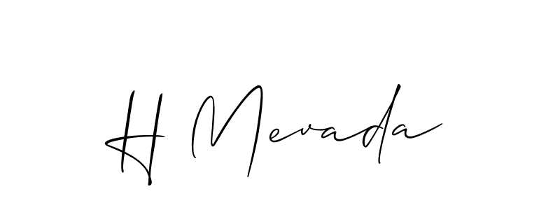 You should practise on your own different ways (Allison_Script) to write your name (H Mevada) in signature. don't let someone else do it for you. H Mevada signature style 2 images and pictures png