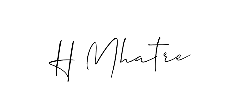 You should practise on your own different ways (Allison_Script) to write your name (H Mhatre) in signature. don't let someone else do it for you. H Mhatre signature style 2 images and pictures png