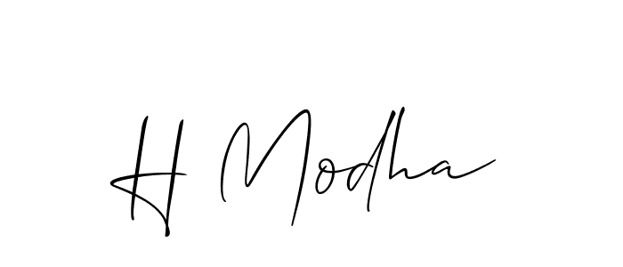 Design your own signature with our free online signature maker. With this signature software, you can create a handwritten (Allison_Script) signature for name H Modha. H Modha signature style 2 images and pictures png