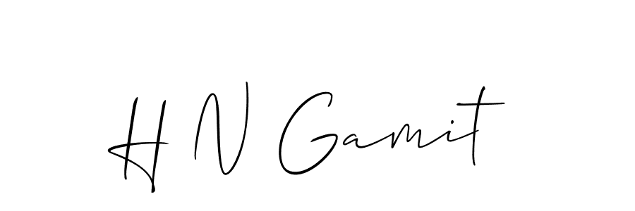 How to make H N Gamit name signature. Use Allison_Script style for creating short signs online. This is the latest handwritten sign. H N Gamit signature style 2 images and pictures png