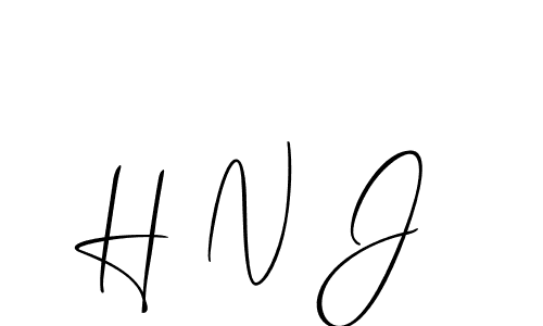 Design your own signature with our free online signature maker. With this signature software, you can create a handwritten (Allison_Script) signature for name H N J. H N J signature style 2 images and pictures png