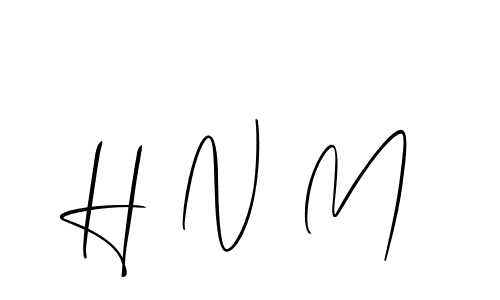 Make a beautiful signature design for name H N M. Use this online signature maker to create a handwritten signature for free. H N M signature style 2 images and pictures png