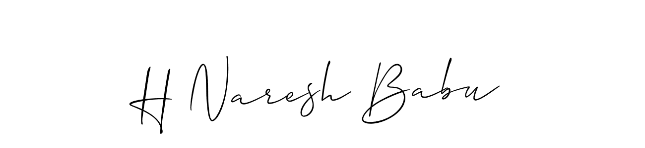The best way (Allison_Script) to make a short signature is to pick only two or three words in your name. The name H Naresh Babu include a total of six letters. For converting this name. H Naresh Babu signature style 2 images and pictures png