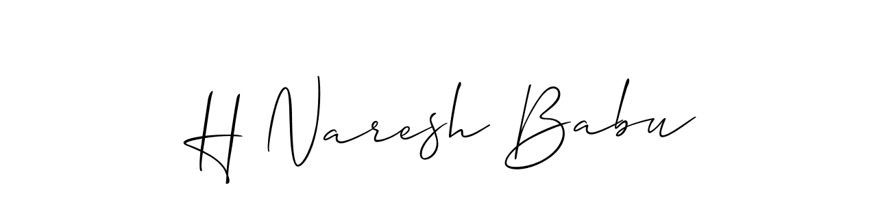 The best way (Allison_Script) to make a short signature is to pick only two or three words in your name. The name H Naresh Babu include a total of six letters. For converting this name. H Naresh Babu signature style 2 images and pictures png