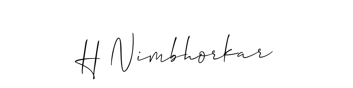 This is the best signature style for the H Nimbhorkar name. Also you like these signature font (Allison_Script). Mix name signature. H Nimbhorkar signature style 2 images and pictures png