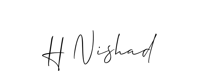 It looks lik you need a new signature style for name H Nishad. Design unique handwritten (Allison_Script) signature with our free signature maker in just a few clicks. H Nishad signature style 2 images and pictures png