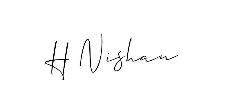 if you are searching for the best signature style for your name H Nishan. so please give up your signature search. here we have designed multiple signature styles  using Allison_Script. H Nishan signature style 2 images and pictures png